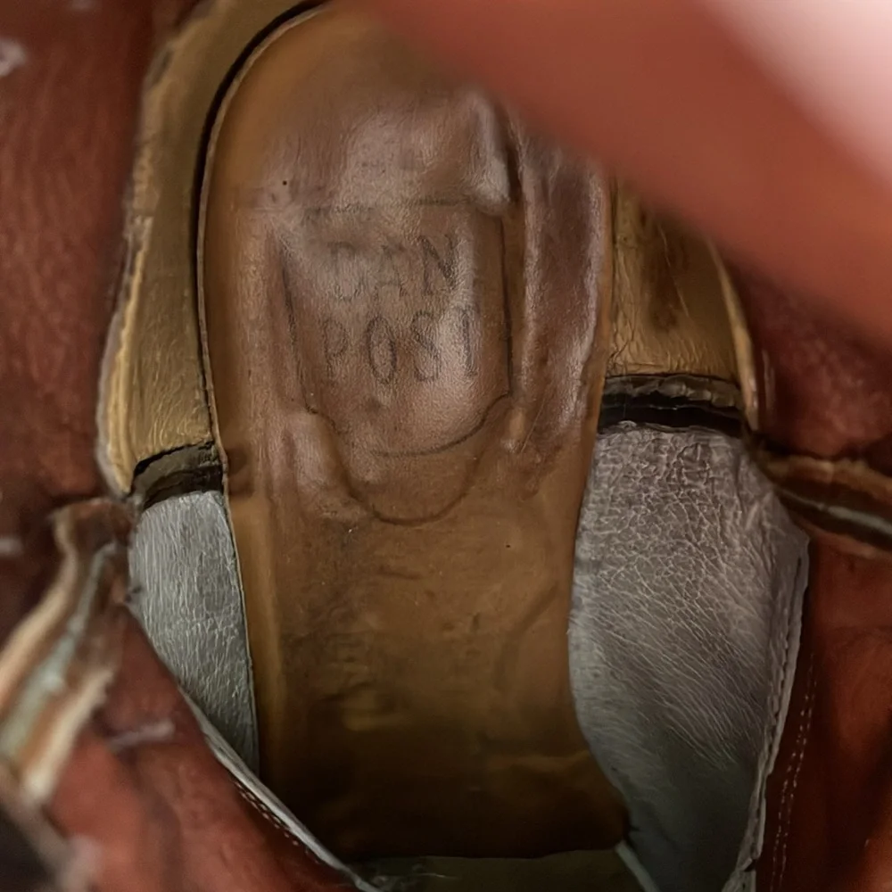 Dan Post Women Brown Leather Cowboy Booties size 7.5 - Picture 8 of 10